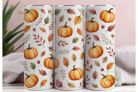 Autumn Pumpkin 20oz Tumbler Wrap Sublimation PixelChick 