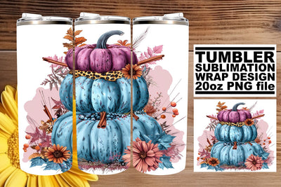 Autumn Pumpkin Design for 20oz Tumblers Sublimation afrosvg 