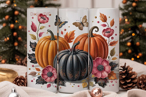Autumn Pumpkin Glitter 20oz Tumbler Sublimation DesignSVG 