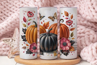 Autumn Pumpkin Glitter 20oz Tumbler Sublimation DesignSVG 