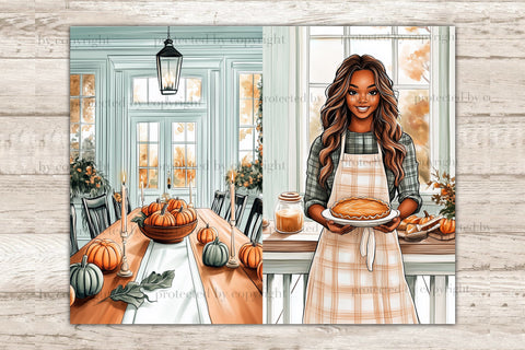 Autumn Pumpkin Junk Journal Pages | African American Collage SVG GlamArtZhanna 