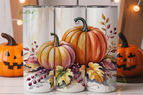 Autumn Pumpkin Patch 20oz Tumbler Wrap Sublimation PixelChick 