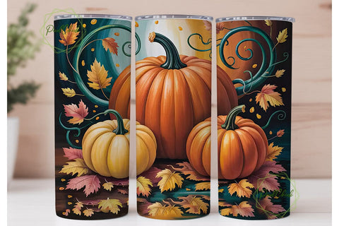 Autumn Pumpkin Patch 20oz Tumbler Wrap Sublimation PixelChick 