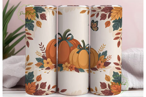 Autumn Pumpkin Patch 20oz Tumbler Wrap Sublimation PixelChick 