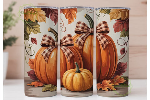 Autumn Pumpkin Patch 20oz Tumbler Wrap Sublimation PixelChick 