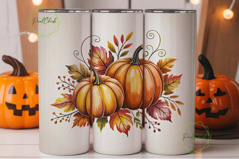Autumn Pumpkin Patch 20oz Tumbler Wrap Sublimation PixelChick 
