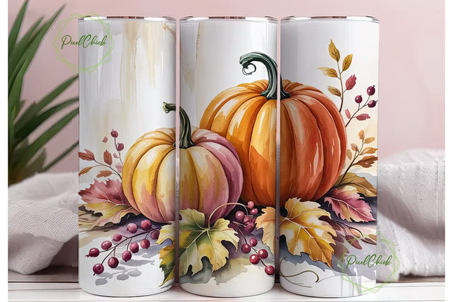 Autumn Pumpkin Patch 20oz Tumbler Wrap Sublimation PixelChick 