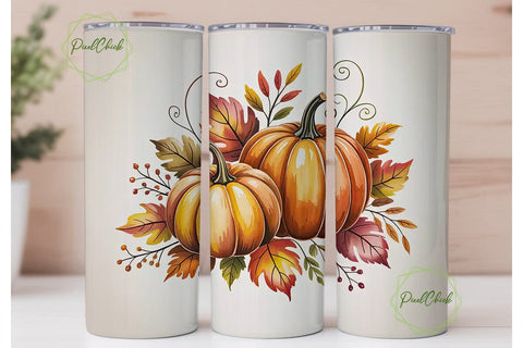 Autumn Pumpkin Patch 20oz Tumbler Wrap Sublimation PixelChick 
