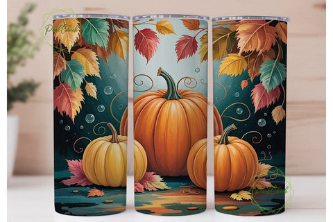 Autumn Pumpkin Patch 20oz Tumbler Wrap Sublimation PixelChick 