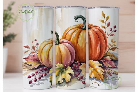 Autumn Pumpkin Patch 20oz Tumbler Wrap Sublimation PixelChick 