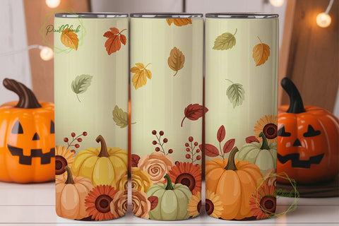 Autumn Pumpkin Patch 20oz Tumbler Wrap Sublimation PixelChick 
