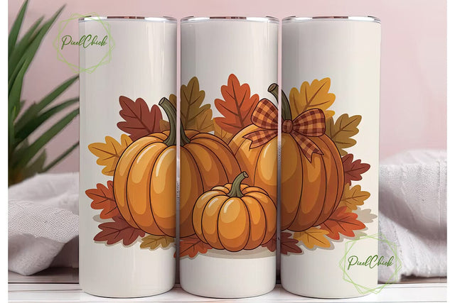 Autumn Pumpkin Patch 20oz Tumbler Wrap Sublimation PixelChick 