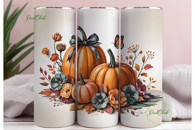 Autumn Pumpkin Patch 20oz Tumbler Wrap Sublimation PixelChick 