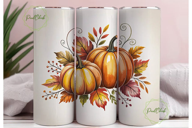 Autumn Pumpkin Patch 20oz Tumbler Wrap Sublimation PixelChick 