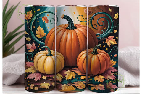 Autumn Pumpkin Patch 20oz Tumbler Wrap Sublimation PixelChick 
