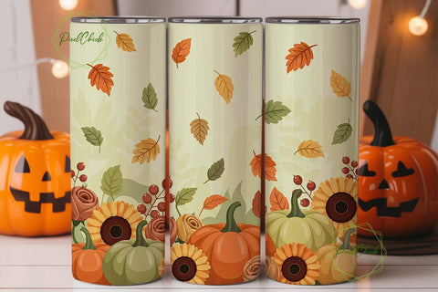 Autumn Pumpkin Patch 20oz Tumbler Wrap Sublimation PixelChick 
