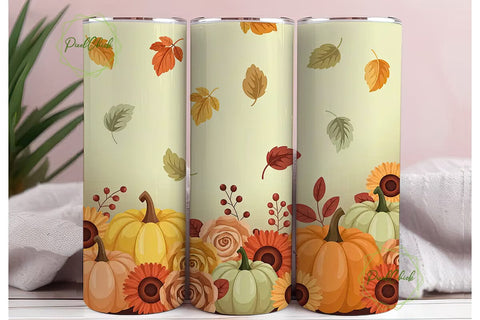 Autumn Pumpkin Patch 20oz Tumbler Wrap Sublimation PixelChick 