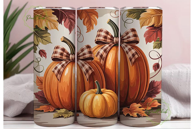 Autumn Pumpkin Patch 20oz Tumbler Wrap Sublimation PixelChick 