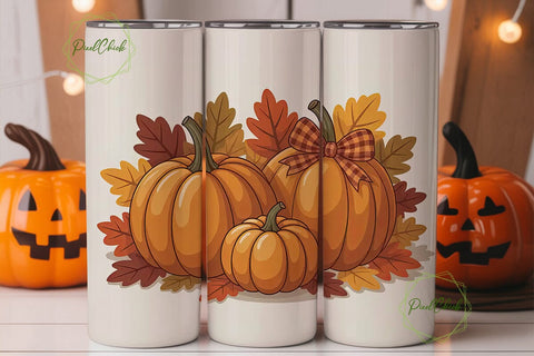 Autumn Pumpkin Patch 20oz Tumbler Wrap Sublimation PixelChick 