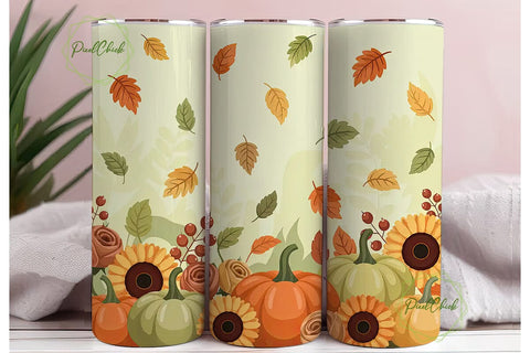 Autumn Pumpkin Patch 20oz Tumbler Wrap Sublimation PixelChick 