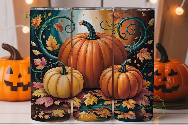 Autumn Pumpkin Patch 20oz Tumbler Wrap Sublimation PixelChick 