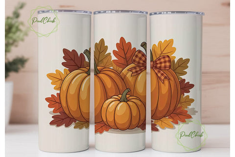 Autumn Pumpkin Patch 20oz Tumbler Wrap Sublimation PixelChick 