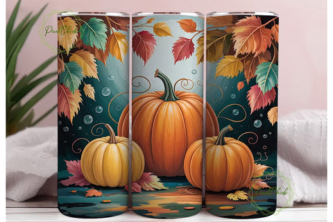 Autumn Pumpkin Patch 20oz Tumbler Wrap Sublimation PixelChick 
