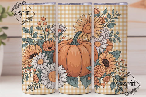 Autumn Pumpkin Patch 20oz Tumbler Wrap Sublimation sassyprint 