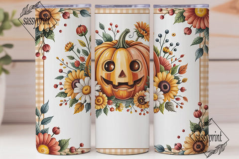 Autumn Pumpkin Patch 20oz Tumbler Wrap Sublimation sassyprint 