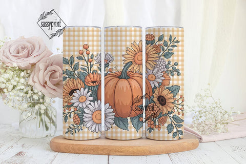 Autumn Pumpkin Patch 20oz Tumbler Wrap Sublimation sassyprint 