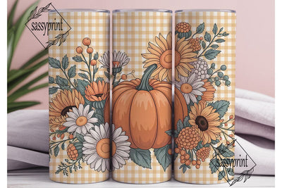 Autumn Pumpkin Patch 20oz Tumbler Wrap Sublimation sassyprint 