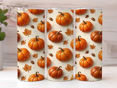 Autumn Pumpkin Pattern 20oz Tumbler, Pumpkin Pattern, Autumn Theme, Fall Vibes, Rustic Charm, Whimsical Style, 20oz Wrap, Sublimation Tumbler Sublimation Lara' s Designs 