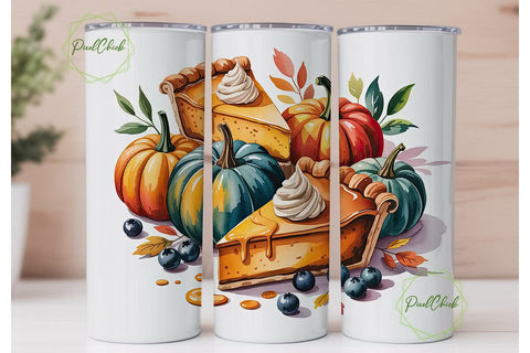 Autumn Pumpkin Pie 20oz Tumbler Wrap Sublimation PixelChick 