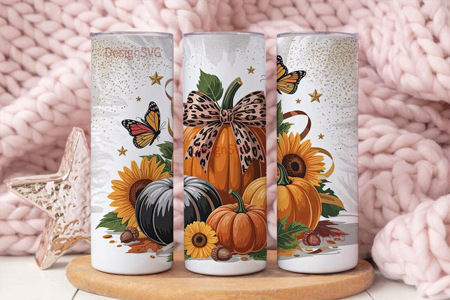 Autumn Pumpkin Spice 20oz Tumbler Wrap Sublimation DesignSVG 
