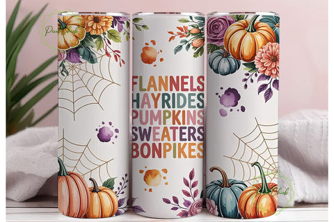 Autumn Pumpkin Spice 20oz Tumbler Wrap Sublimation PixelChick 