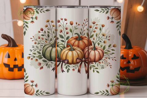 Autumn Pumpkin Spice 20oz Tumbler Wrap Sublimation PixelChick 