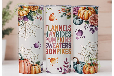 Autumn Pumpkin Spice 20oz Tumbler Wrap Sublimation PixelChick 