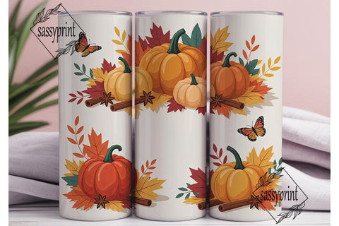 Autumn Pumpkin Spice 20oz Tumbler Wrap Sublimation sassyprint 