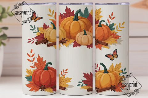Autumn Pumpkin Spice 20oz Tumbler Wrap Sublimation sassyprint 