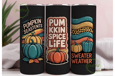 Autumn Pumpkin Spice Tumbler Wrap Sublimation PixelChick 