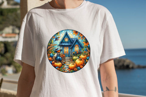 Autumn Pumpkin Stained Glass Sublimation Clipart Bundle Sublimation SVGArt 