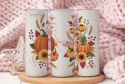 Autumn Pumpkin Sunflower 20oz Tumbler Sublimation DesignSVG 