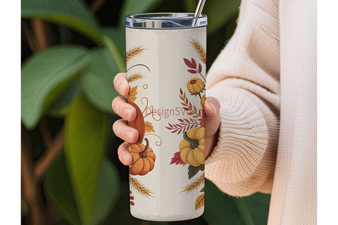 Autumn Pumpkin Sunflower 20oz Tumbler Sublimation DesignSVG 