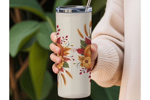 Autumn Pumpkin Sunflower 20oz Tumbler Sublimation DesignSVG 