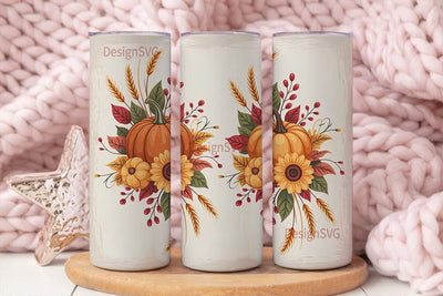 Autumn Pumpkin Sunflower 20oz Tumbler Sublimation DesignSVG 