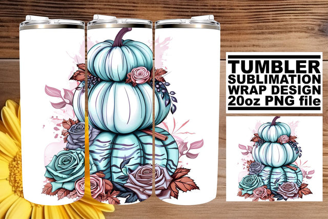 Autumn Pumpkin Tumbler Sublimation Design Sublimation afrosvg 