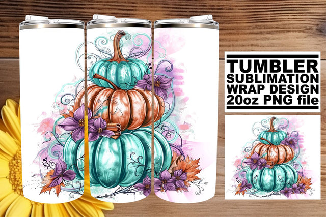 Autumn Pumpkin Tumbler Wrap 20oz Sublimation Sublimation afrosvg 