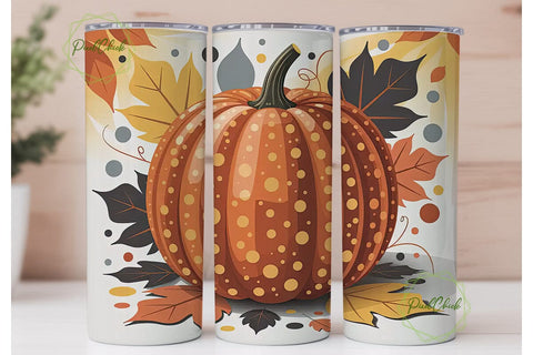 Autumn Pumpkin Tumbler Wrap Sublimation PixelChick 