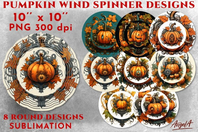 Autumn pumpkin wind spinner sublimation designs / steampunk Sublimation Angelina Semenova 