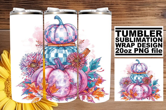 Autumn Pumpkin Wrap for 20oz Tumblers Sublimation afrosvg 